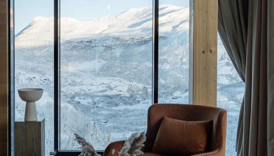 Panorama: Med sin beliggenhet 1002 moh. har hotellet panoramautsikt over Hemsedal