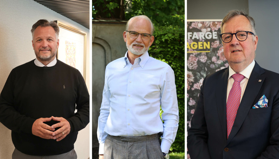 Fra venstre: Utviklingsdirektør Mikael Forselius i Laho, administrerende direktør Torgeir Silseth i Strawberry og konserndirektør Morten Thorvaldsen i Thon Hotels.