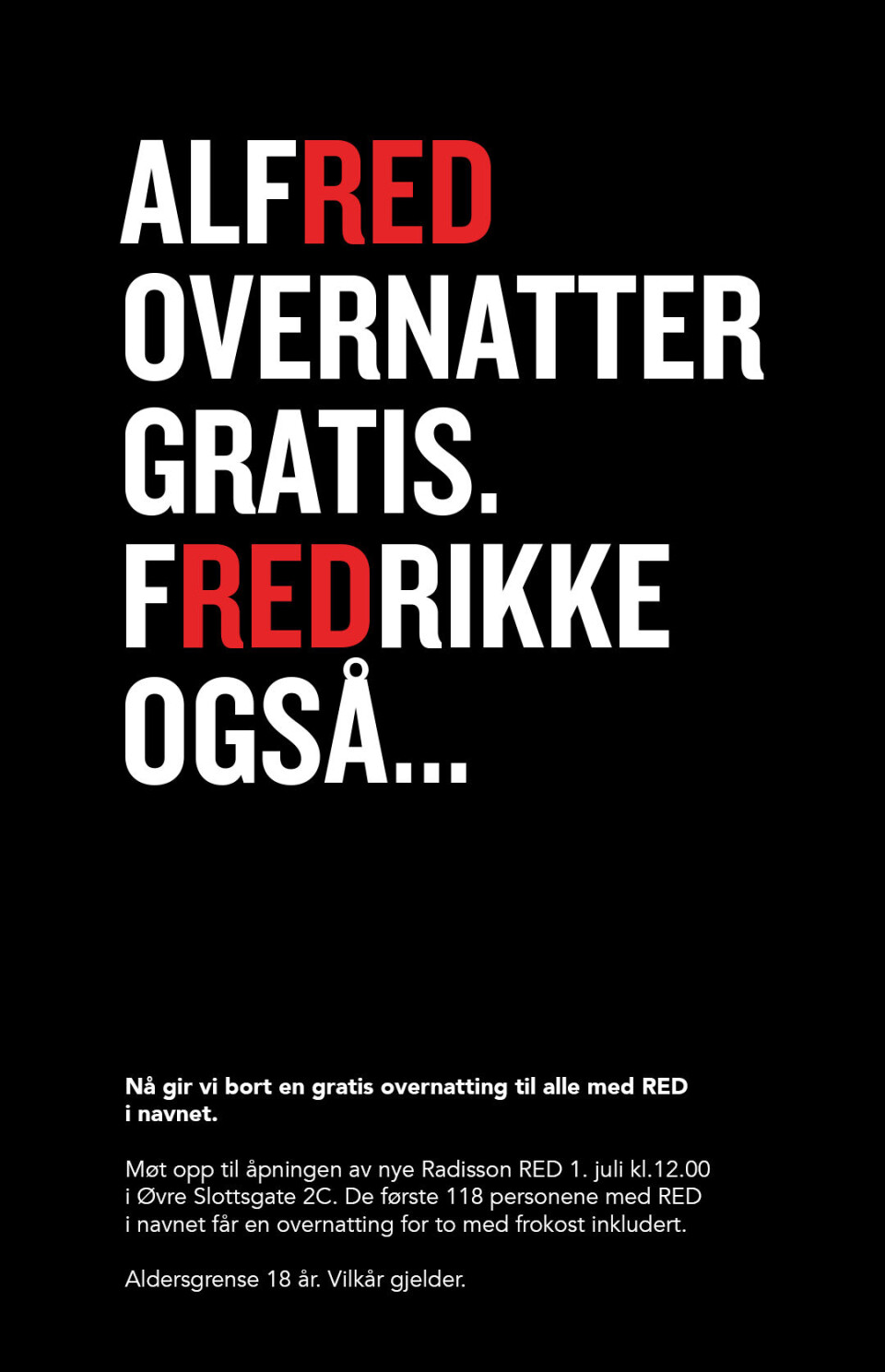 Slik ser kampanjen til Radisson RED Oslo City Centre ut.