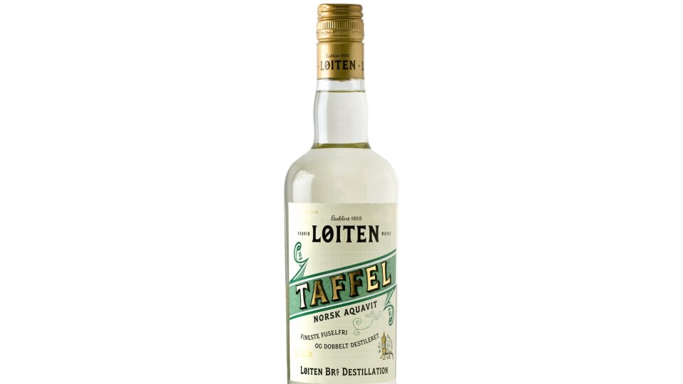 NYHET: Løiten Taffel Aquavit var en populær akevitt på begynnelsen av 1900-tallet. Produktet forsvant fra markedet under forbudstiden og resepten gikk tapt. Nå får den «nytt liv». NYHET: Løiten Taffel Aquavit var en populær akevitt på begynnelsen av 1900-tallet. Produktet forsvant fra markedet under forbudstiden og resepten gikk tapt. Nå får den «nytt liv».