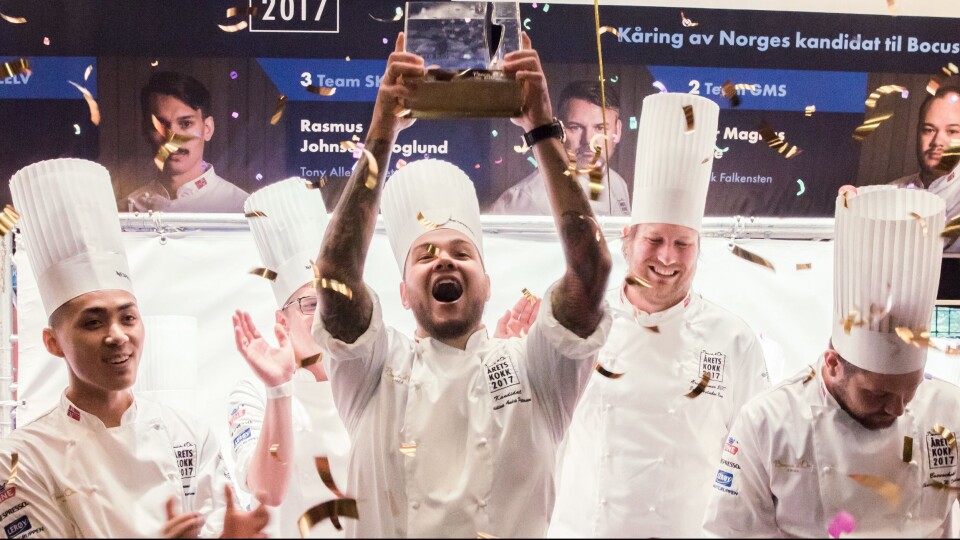 NY JUBEL: Blir det nye jubelscener, som her fra Årets Kokk 2017, når Christian André Pettersen skal i aksjon i Torino?