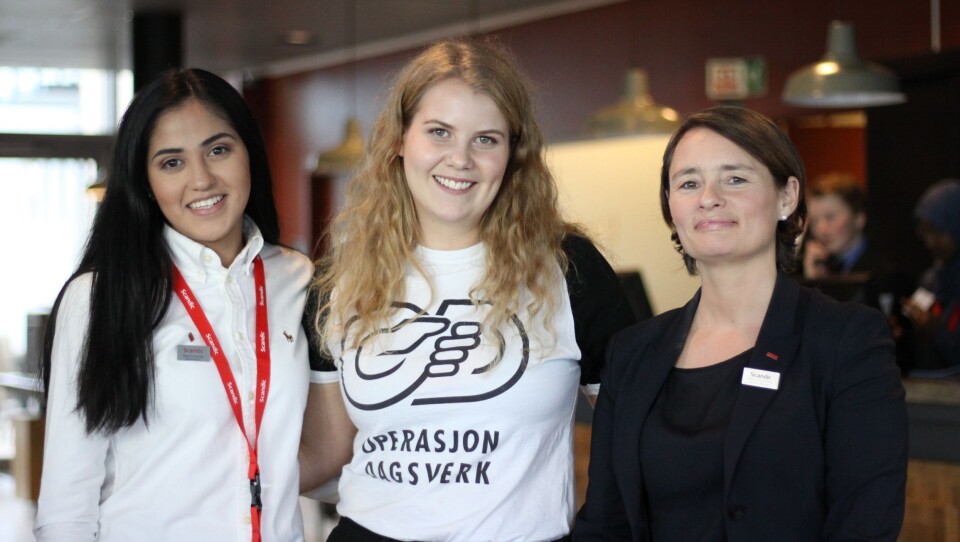 Stephanie Rivera, Operasjon Dagsverks Sandra Skiaker, hotelldirektør Monica Egeberg .