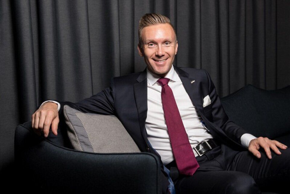 FORNØYD: Torbjørn Marthinussen, General Manager ved Radisson Blu Park Hotel, Fornebu.