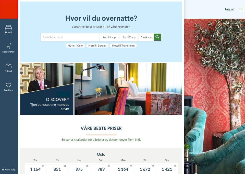 - Hotellkjeder slurver på nett