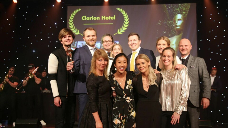 THEY ARE CLARION: Denne glade gjengen fikk pris for kampanjen WeAreClarion. Foto: Camilla Bergan.