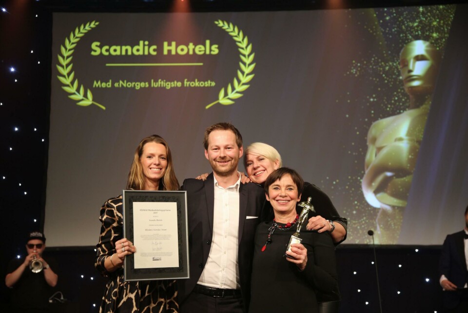 PR-PRIS: Scandics PR- og kommunikasjons-avdeling fikk pris for 'Norges luftigste frokost'. Foto: Camilla Bergan.
