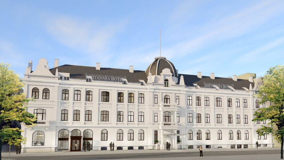 SKISSE: Noe i nærheten av dette vil Britannia fremstå når alt arbeidet er ferdigstilt i 2019.