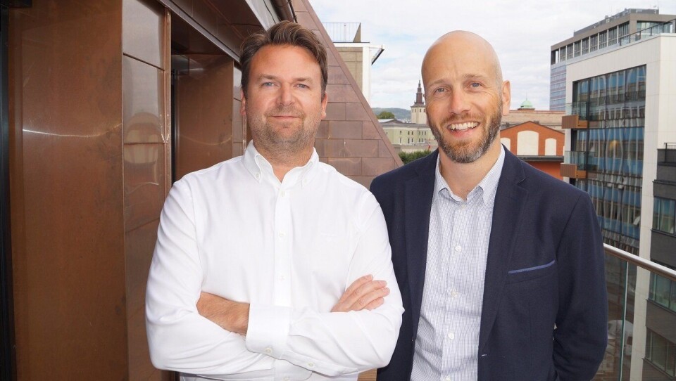 NY: Gustav Eddy Larsen (t.v.) er ansatt som ansvarlig for E-commerce og performance marketing i First Hotels. her sammen med Marius Zachariasen, VP Marketing & Innovation. NY: Gustav Eddy Larsen (t.v.) er ansatt som ansvarlig for E-commerce og performance marketing i First Hotels. her sammen med Marius Zachariasen, VP Marketing & Innovation.