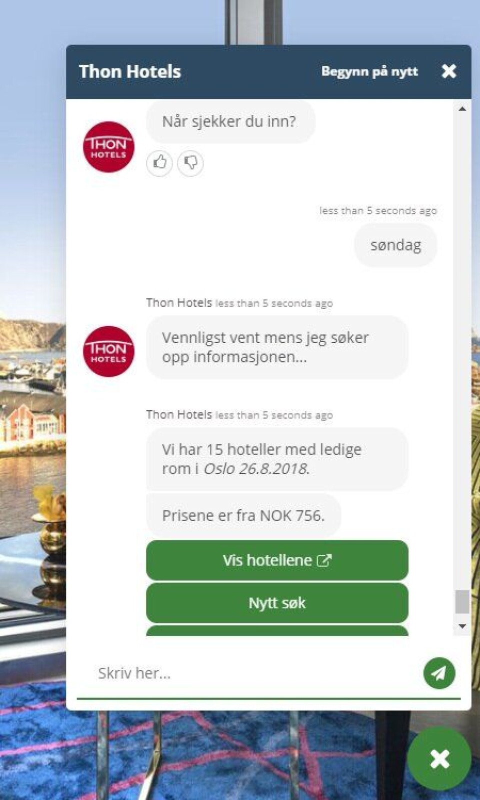 FLINK: I løpet av 15 sekunder har du oversikt over ledige hotellrom i Oslo kommende søndag.