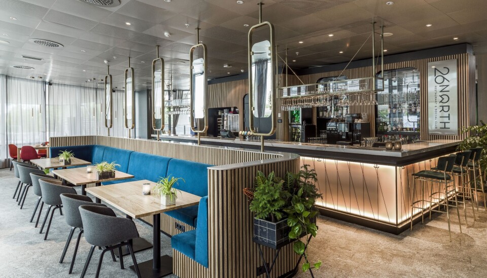 NY: 26 North Restaurant & Social Club ved Radisson Blu Airport Hotel, Oslo Gardermoen.