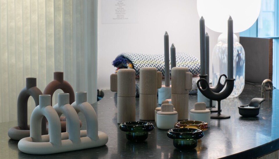 Ulike produkter vises frem fra Anderssen & Voll, Sigve Knutsson og NOIDOI.