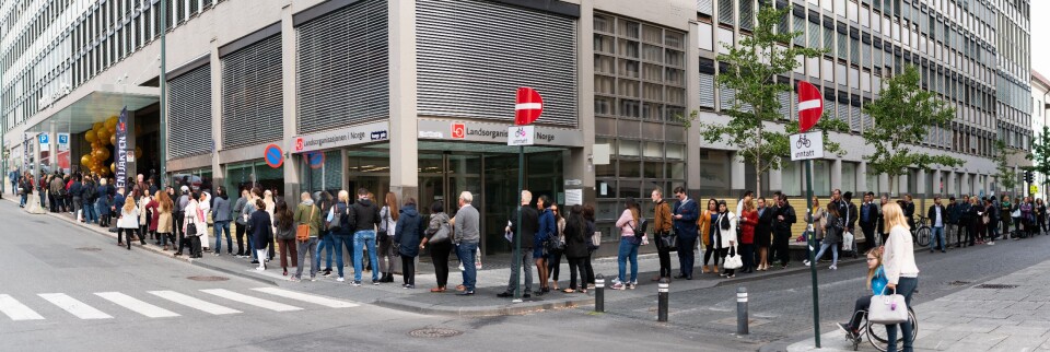 REKORD?: Har det noen gang vært lenger kø til et jobbintervju i Oslo?