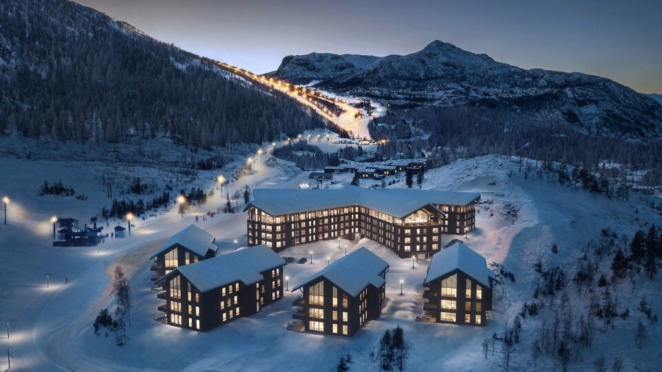 Slik blir det nye komplekset i Hemsedal seende ut når det åpner. Slik blir det nye komplekset i Hemsedal seende ut når det åpner.