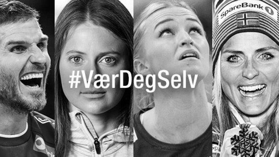 VÆR DEG SELV: I kampanjen skal noen av landets største idrettsprofiler fortelle sine historier.
