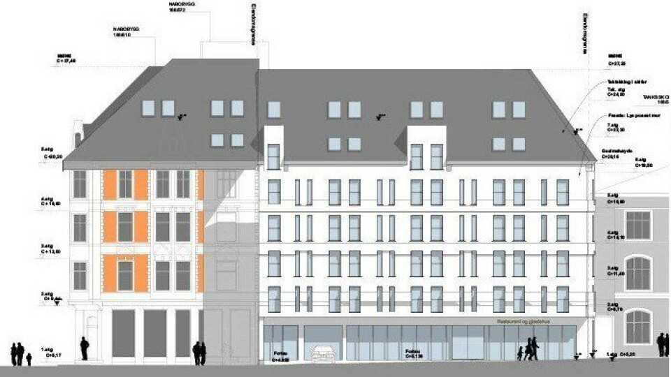 Slik ser Pallas Eiendom og Haut Nordic for seg det nye hotellet i Domkirkegaten 6.