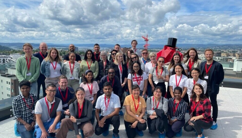 Hotelldirektør Holte skryter av sine ansatte på hotellet. Bildet er tatt fra takterrassen på Økern.