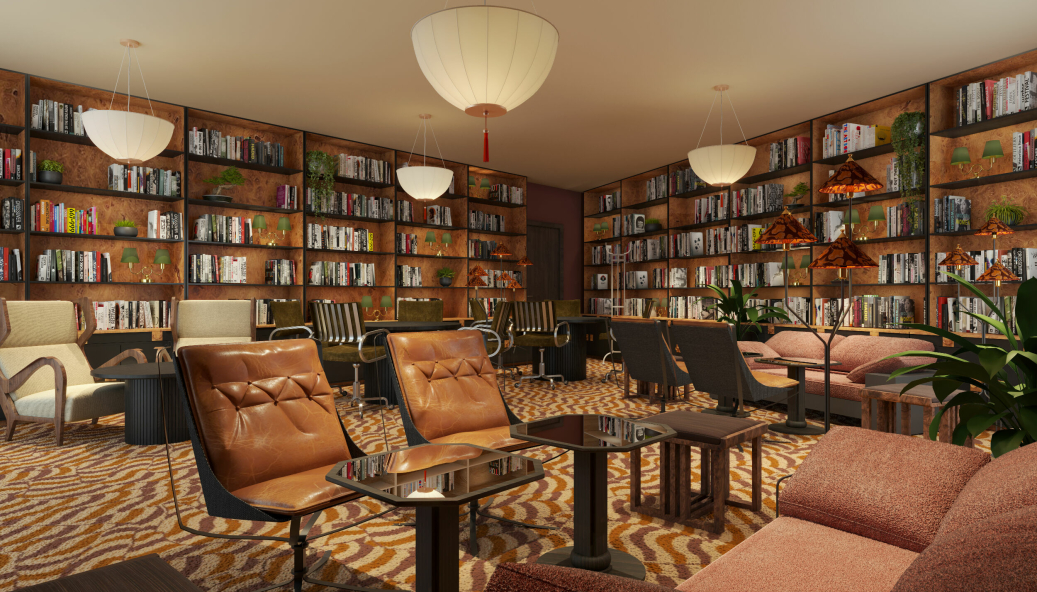 I biblioteket på Sommerro kan du slappe av i flotte omgivelser.
