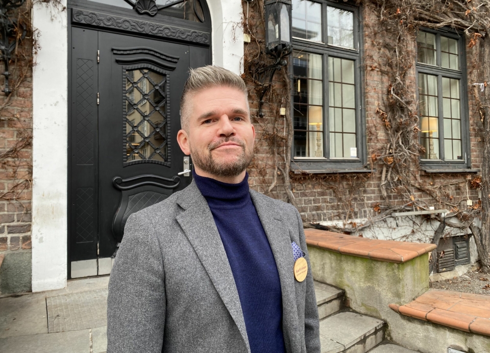 STORFORNØYD: Hotelldirektør Karl Einar Sundby-Bagaas har vært svært delaktig i arbeidet med renoveringen av Gabelshus på Frogner.