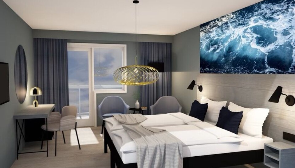 NYTT: Slik blir de nye hotellrommene seende ut etter renoveringen. I de kommende årene planlegges trinn 2, som blant annet innebærer 30 ny hotellrom.