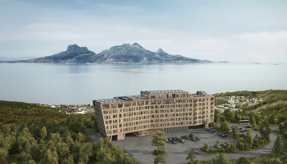 FLOTT BELIGGENHET: Hotellet ligger feiende flott til på Rønvikfjellet med fantastisk utsikt. Hotellet får 145 rom og 30 leiligheter.