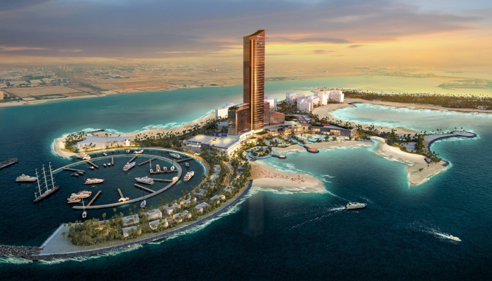 ENORMT: Luksushotellet skal bygges på øya Al Marjan Island, får 1500 rom og 24 restauranter og salonger - og eget teater.