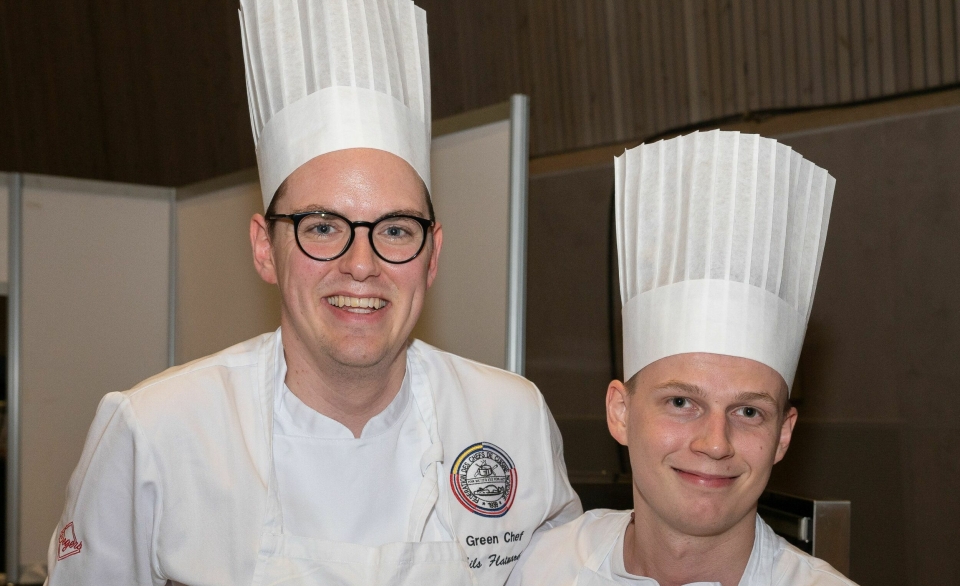 GLADE VINNERE: Det norske laget leverte varene under Nordic Green Chef - men det var Nils Flatmark og Sindre Hjelmseth som vant konkurransen.