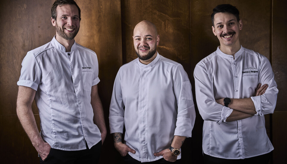 SATSER: Denne trioen fra Nord-Norge gir jernet og satser sammen under navnet Nord Matstudio i Stavanger. Fra venstre Simon Normann Engen, Christian André Pettersen og Rasmus Johnsen Skoglund.