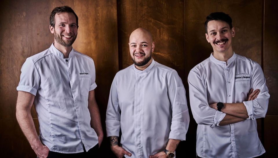 HJEM IGJEN: Under navnet Nord Matstudio har denne trioen satset i i Stavanger. Nå står Wood Hotel Boød for tur. Fra venstre Simon Normann Engen, Christian André Pettersen og Rasmus Johnsen Skoglund. Foto:Tom Haga