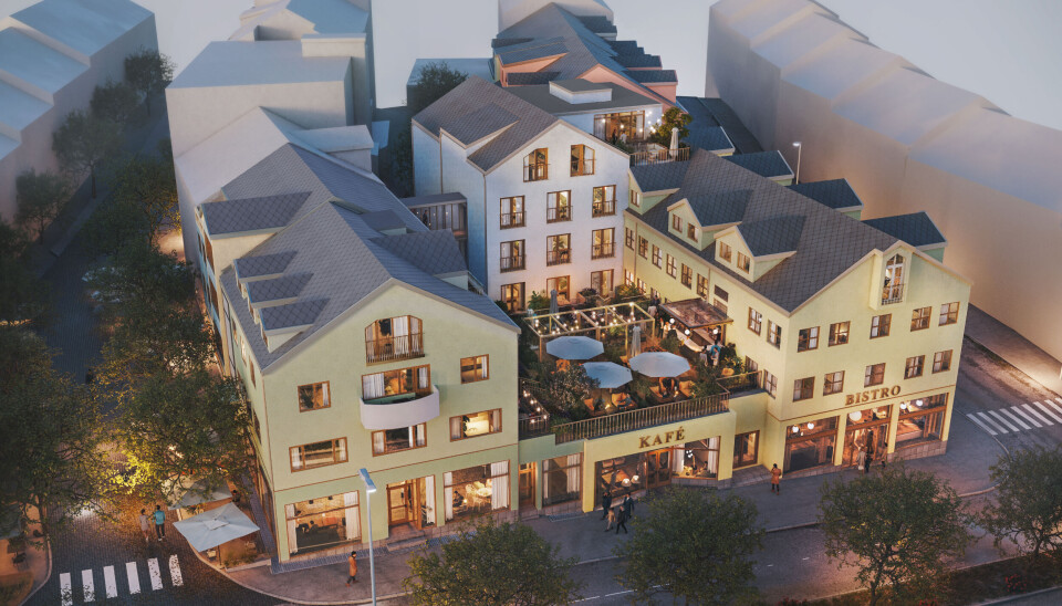 STILIG: Sånn kan Kristiansunds nye sentrumshotell bli seende ut. Hotellet vil få rundt 140 rom og blant annet en feiende flott takterrasse.