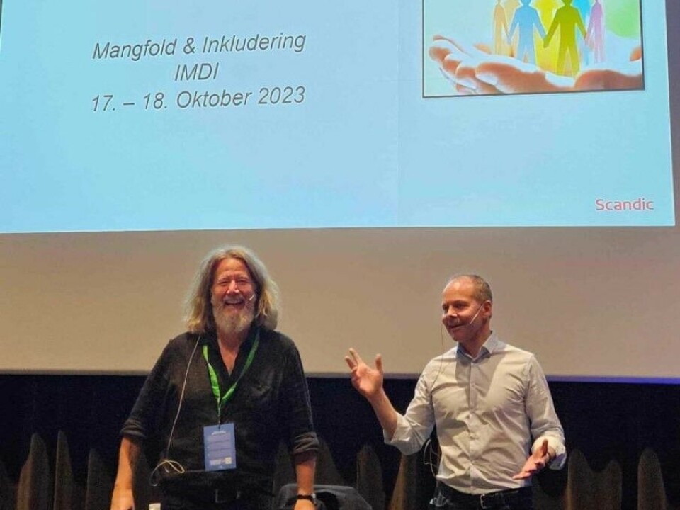 POPULÆRE KARER: Direktør ved Scandic Victoria Lillehammer (til høyre) og spesialpedagog ved Lillehammer Læringssenter, Thor-Arne Moen, holdt denne uken foredrag om integreringsprosjektet. POPULÆRE KARER: Direktør ved Scandic Victoria Lillehammer (til høyre) og spesialpedagog ved Lillehammer Læringssenter, Thor-Arne Moen, holdt denne uken foredrag om integreringsprosjektet.