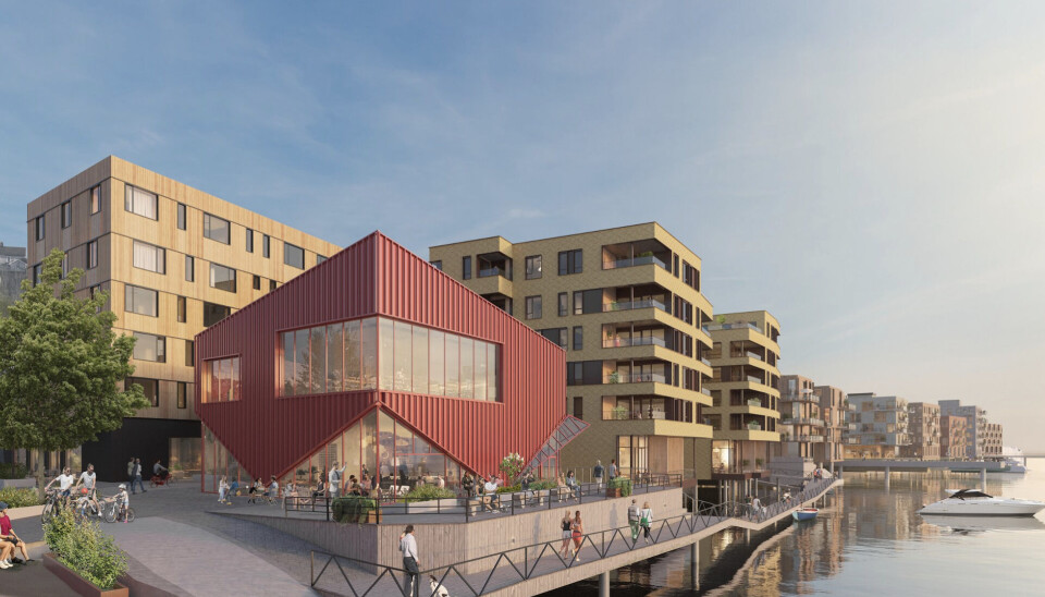 IKKE INNVILGET: Slik foreligger tegningene på hotellet som er planlagt på Skien Brygge.