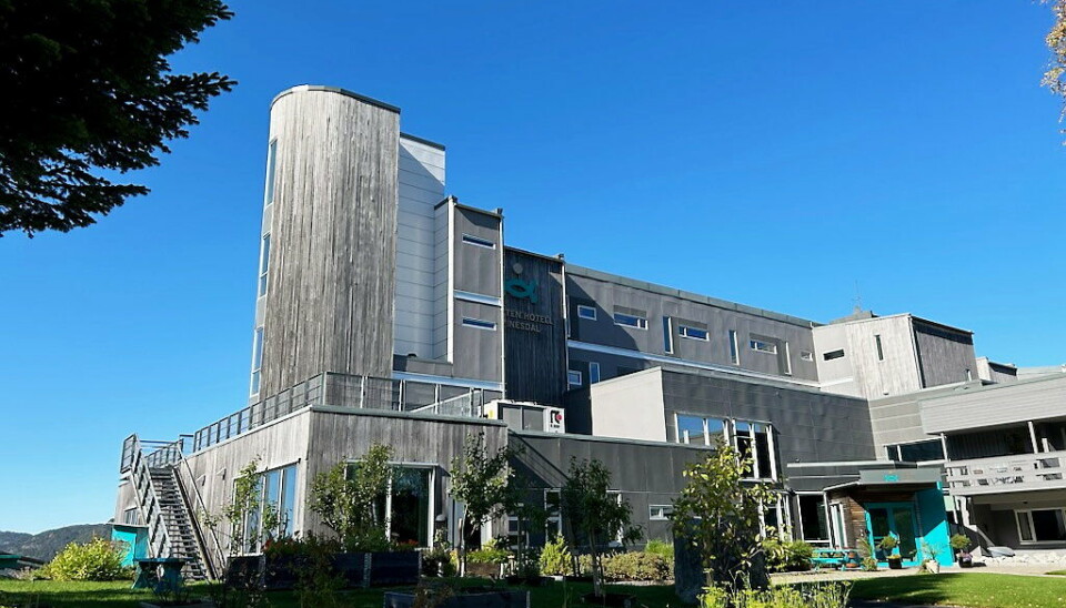 SOLGT: Utsikten Hotell med sin karakteristiske fasade. Sjekk nederst i artikkelen for å se selve utsikten.